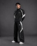  Jacket Degrey màu ĐEN TRẮNG THÊU LOGO ATHLETE áo khoác dù thể thao - JKLOGODETRA 