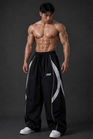  Quần Dài Degrey màu ĐEN TRẮNG Long Pants Poly THÊU Logo - PAPOLYDETRA 
