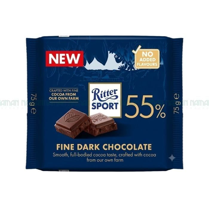 Pure Dark Chocolate 55% Cocoa Ritter Sport 75G