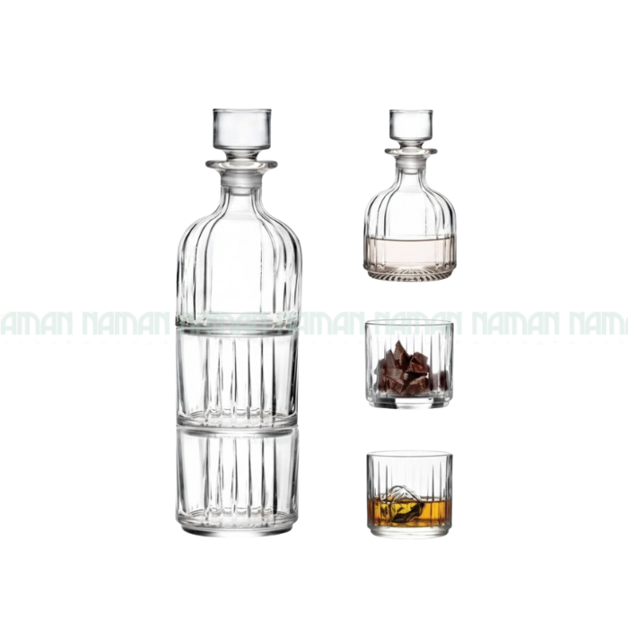 Set Wine Bottle 345Ml & Wine Glasses 367Ml Rcr