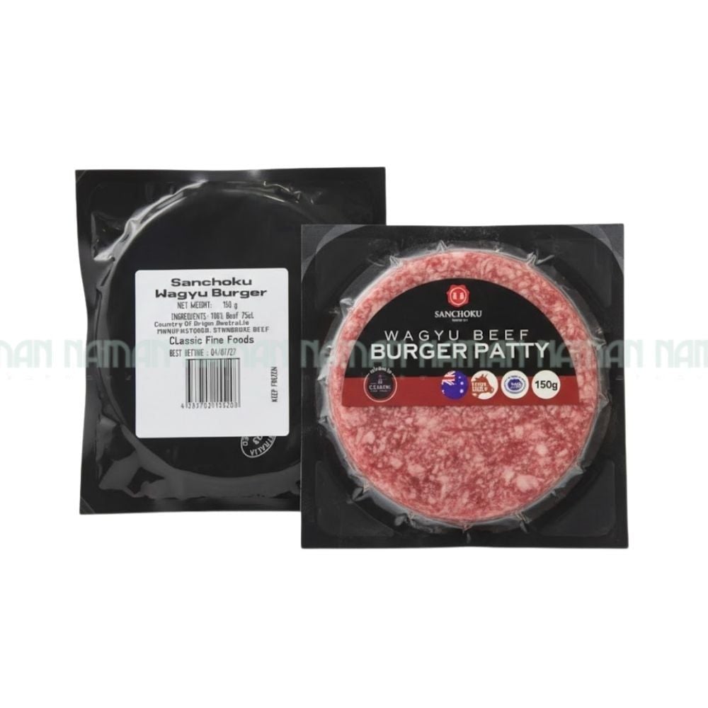 Thịt Bò Xay Burger Đông Lạnh Sanchoku 150G