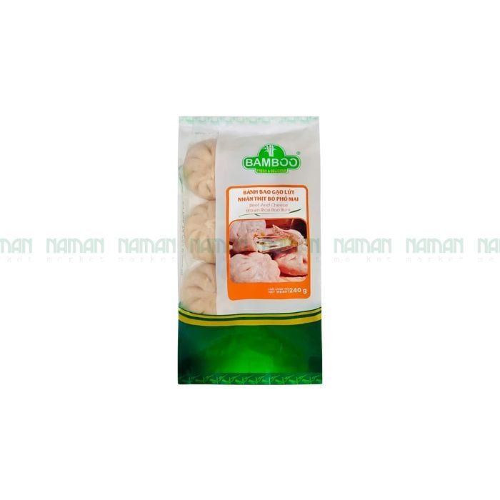 Bánh Bao Gạo Lứt Nhân Bò Phô Mai Bamboo 240G