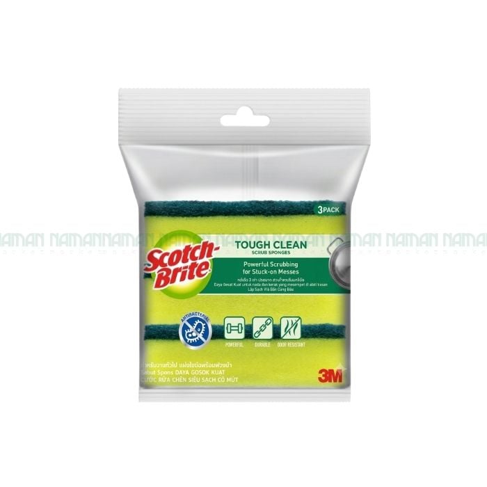 Super Clean Scrubbing Pad With Sponge 3M Scotch-Brite 3 Pieces/Pack