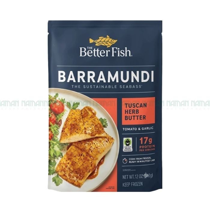 Frozen Barramundi Tuscan Herb Butter Fillets Better Fish 340G