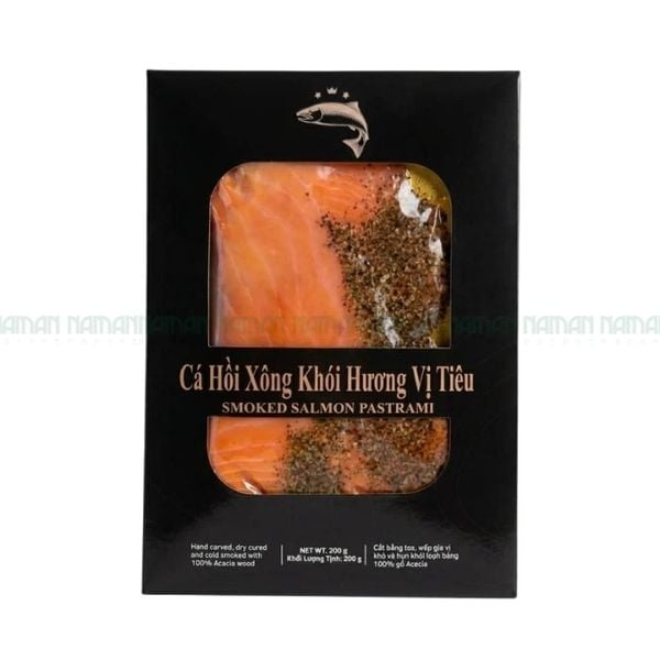 Cá Hồi Xông Khói Hương Vị Tiêu Caspiar 200G