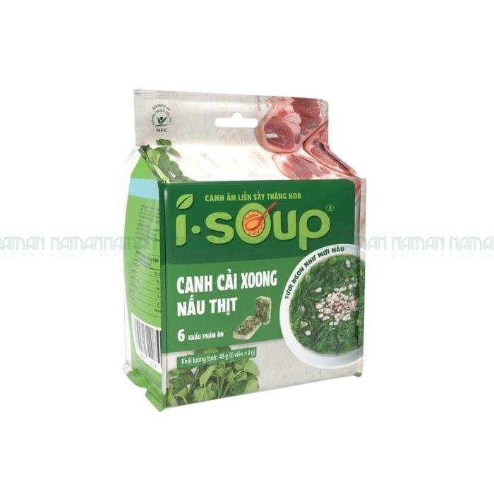 Viên Canh Sấy Thăng Hoa Cải Xoong & Thịt Heo I-Soup 6 Viên X 8G