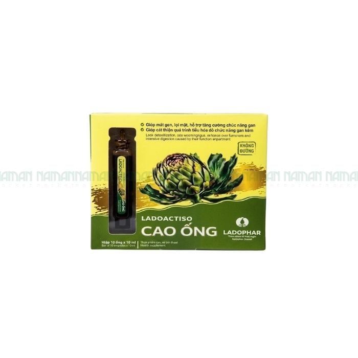 Cao Ống Atiso Không Đường Ladophar 10 Ống/100Ml