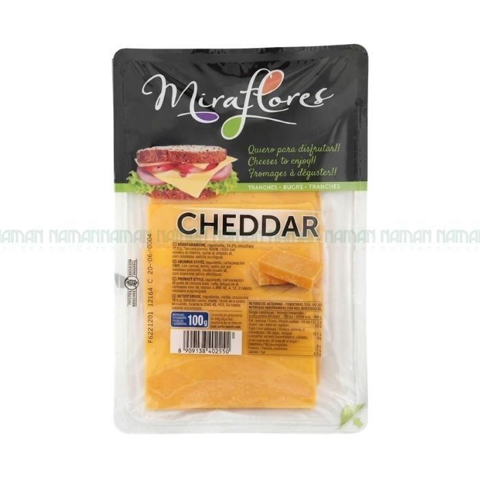 Phô Mai Cheddar Cắt Lát Miraflores 100G