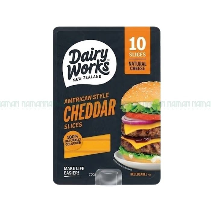 American Style Cheddar Natural Cheese Slices Dairyworks 144G