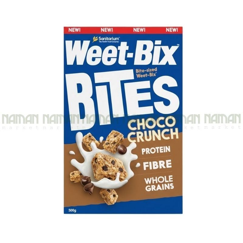 Crunchy Bites Protein & Fibre Chocolate Weet Bix ̀500G