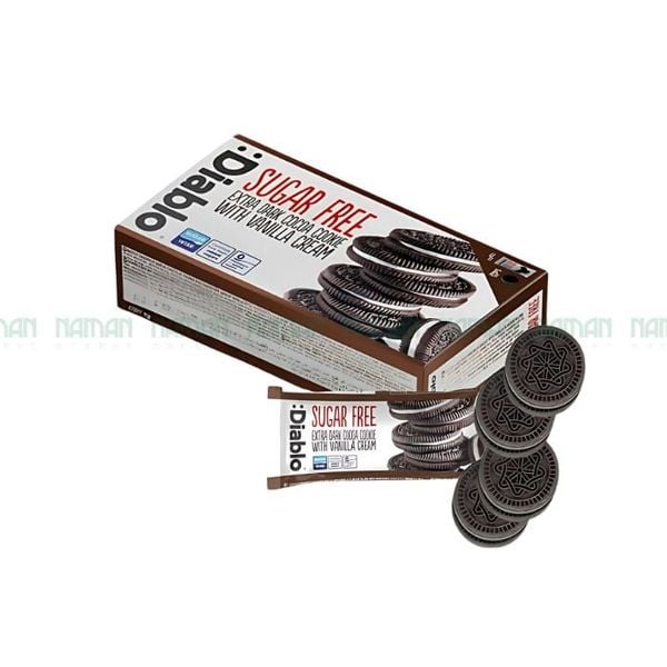 Bánh Quy Socola Nhân Kem Vị Vanilla Không Đường Diablo 176G