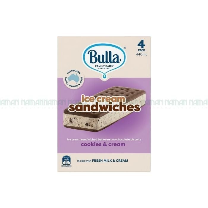 Kem Sandwich Vị Kem Béo & Bánh Quy Bulla 4 Cái 260G
