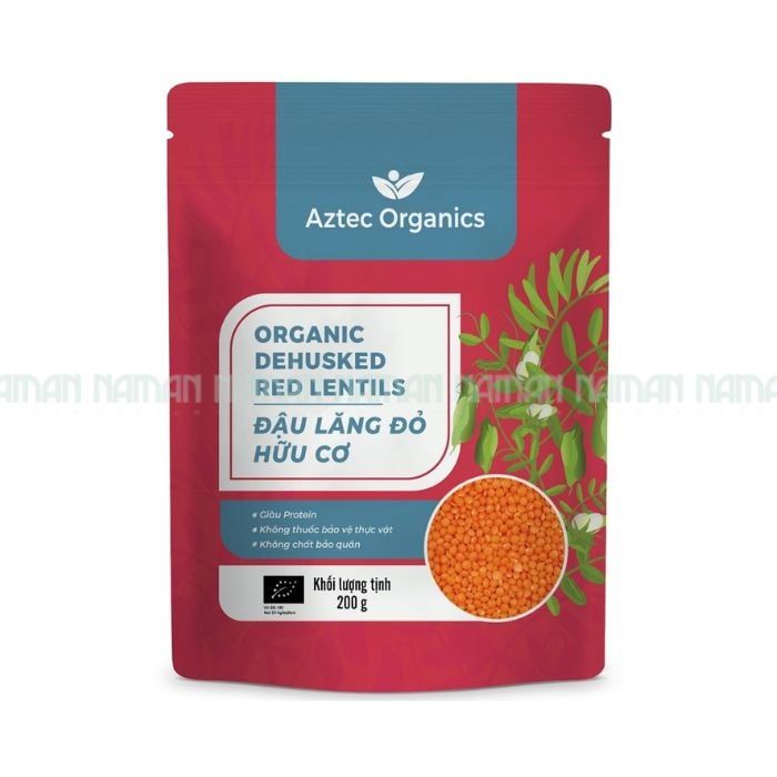 Đậu Lăng Đỏ Tách Vỏ Hữu Cơ Aztec Organics 200G
