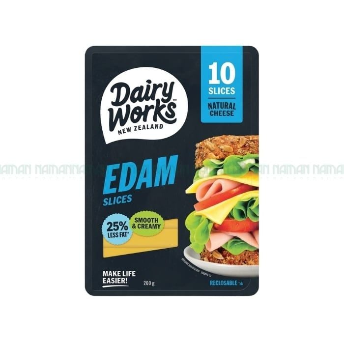 Low Fat Edam Natural Cheese Slices Dairyworks 144G