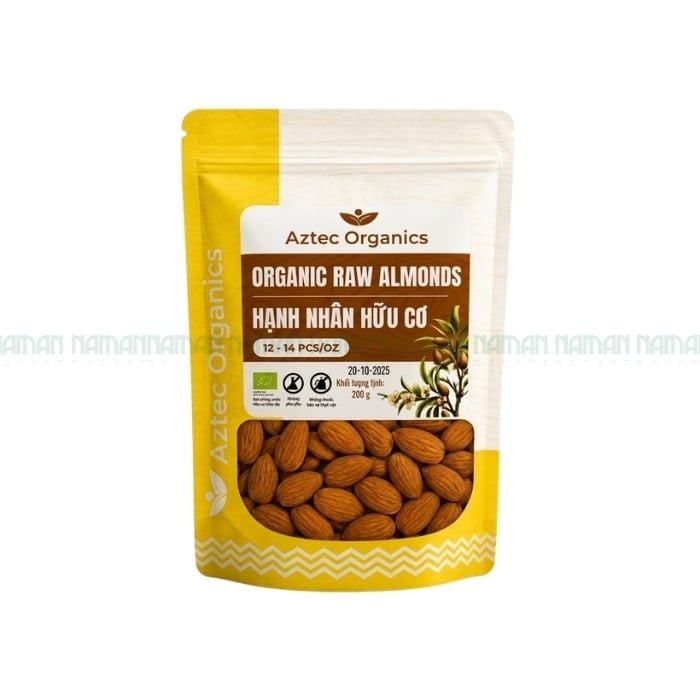 Organic Raw Almonds Aztec Organics 200G