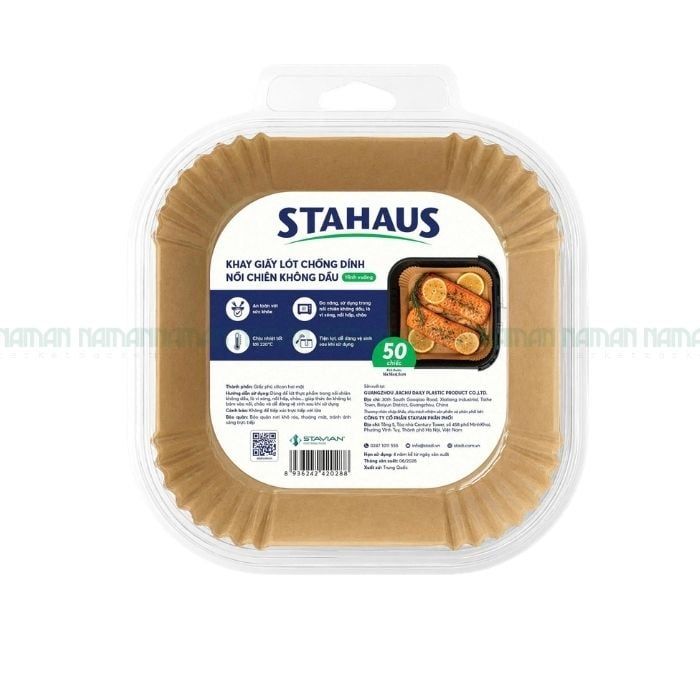 Square Baking Paper For Air Fryer 16X16X4,5Cm Stahaus 50Pcs
