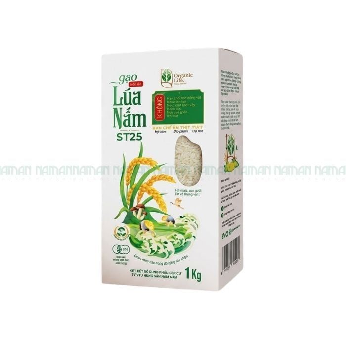 Gạo St25 Trắng Hữu Cơ Organic Life 1Kg