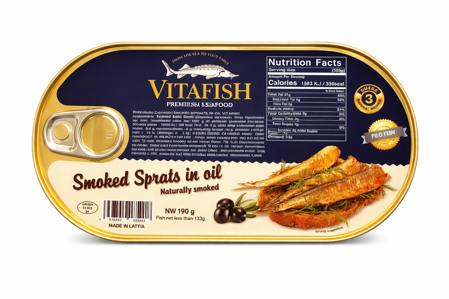 Cá Trích Hun Khói Ngâm Dầu Cao Cấp Vitafish 190G