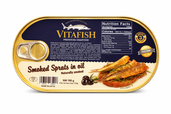 Premium Smoked Herring In Oil Vitafish 190G