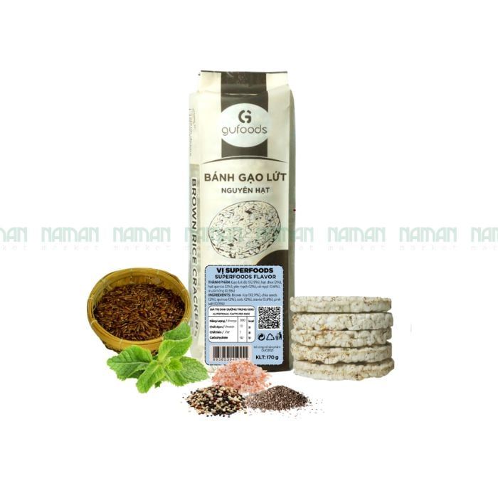 Bánh Gạo Lứt Vị Superfoods Gufoods 170G