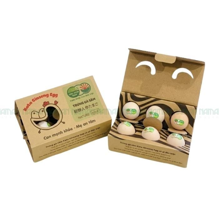 Trứng Gà Sâm Hữu Cơ Kata Farm 6 Quả/Hộp