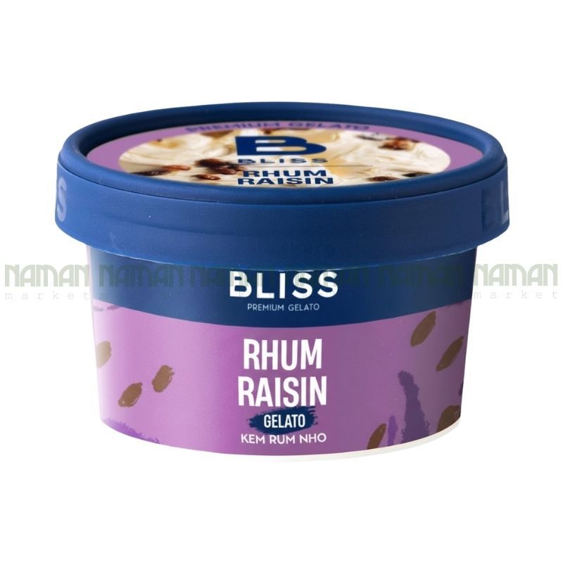 Kem Gelato Rượu Rum Nho Khô Bliss 80Ml