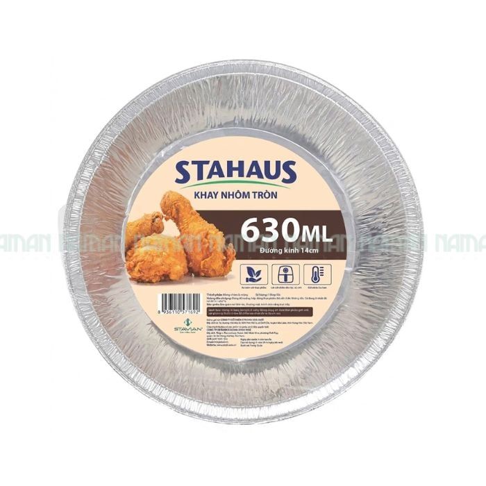 Round Aluminum Tray Stahaus 630Ml (14Cm) 5 Trays/Pack