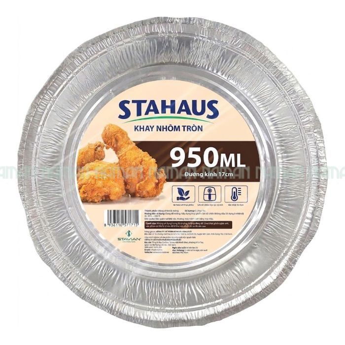 Round Aluminum Tray Stahaus 950Ml (17Cm) 5 Trays/Pack