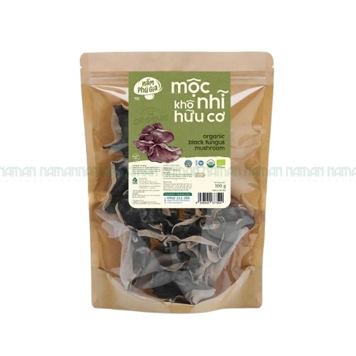 Organic Black Fungus Mushroom Whole Phu Gia 75G