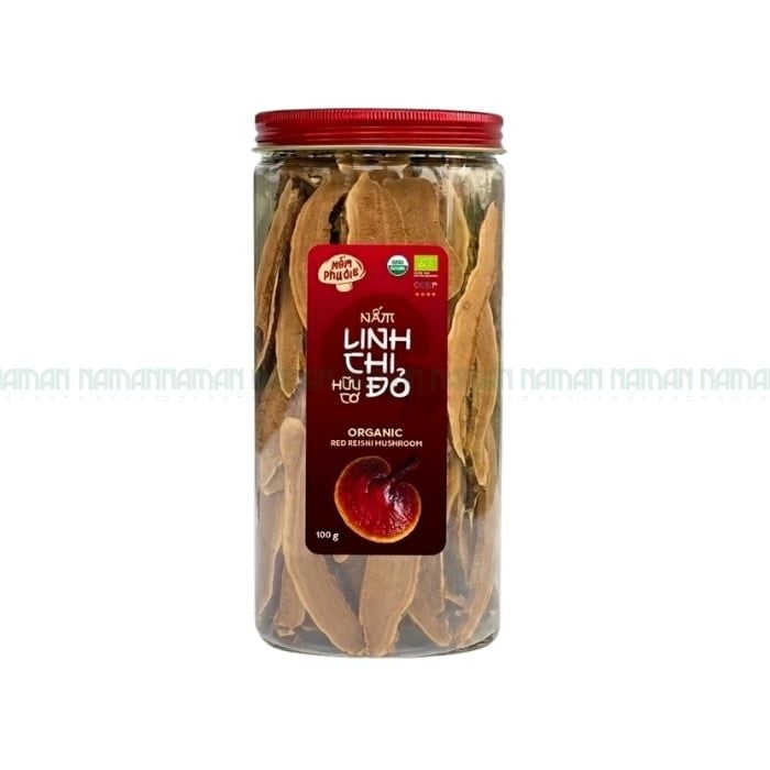 Nấm Linh Chi Đỏ Hữu Cơ Cắt Lát Phú Gia 100G