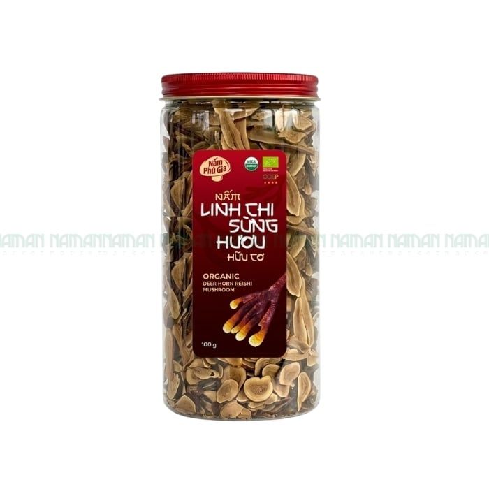 Organic Deer Horn Reishi Mushrooms Sliced Phu Gia 100G