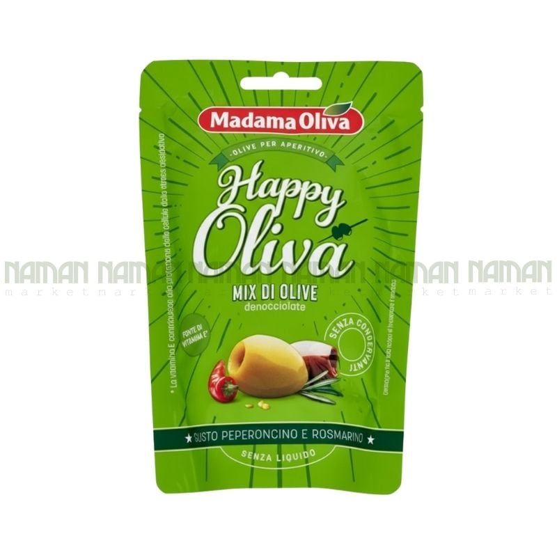 Trái Olive Hỗn Hợp Tách Hạt Vị Ớt Cay & Hương Thảo Madama Oliva 80G