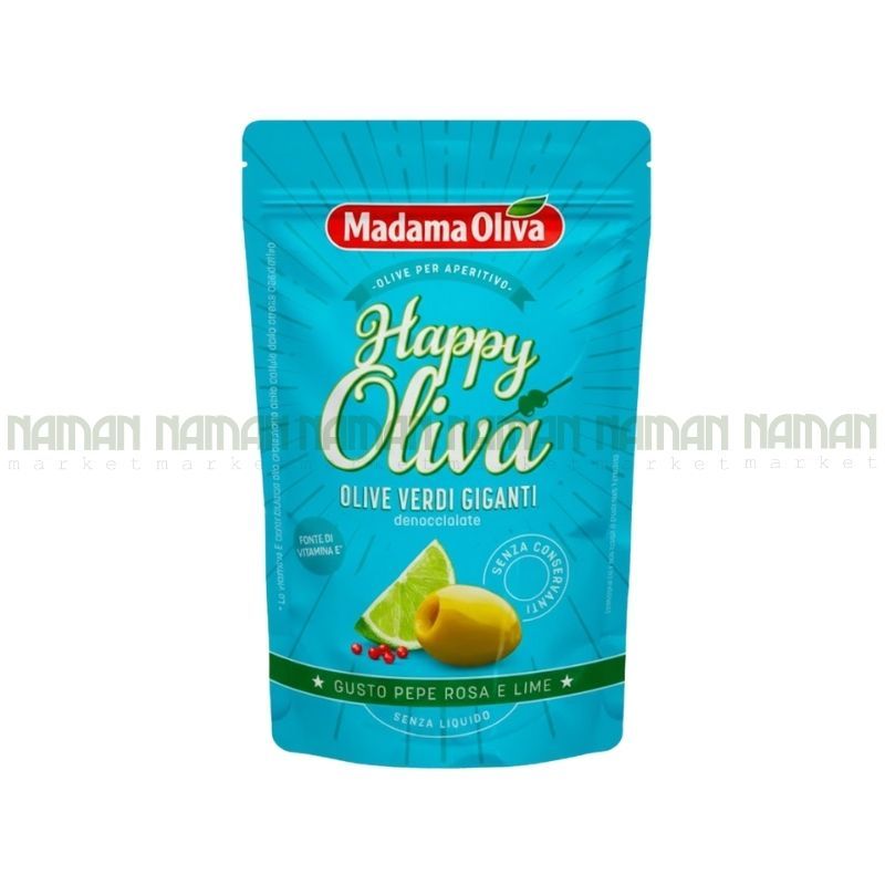 Trái Olive Tách Hạt Vị Chanh Xanh & Tiêu Đỏ Madama Oliva 80G