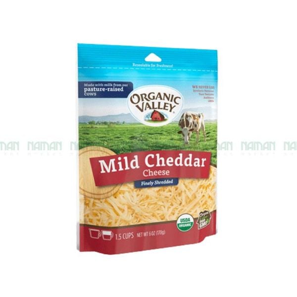 Phô Mai Cheddar Hữu Cơ Bào Sợi Organic Vallley 170G