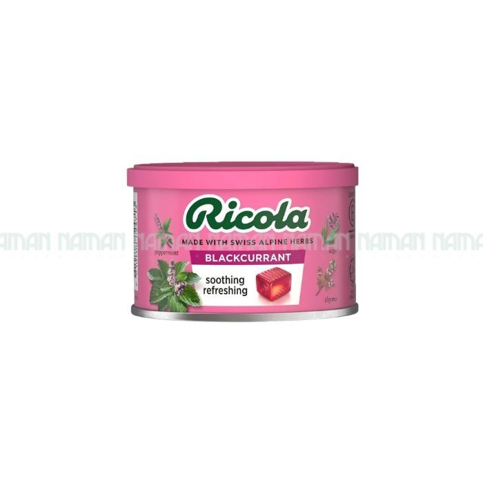 Herbal Hard Candy Sugar Free Blackcurrant Ricola 100G