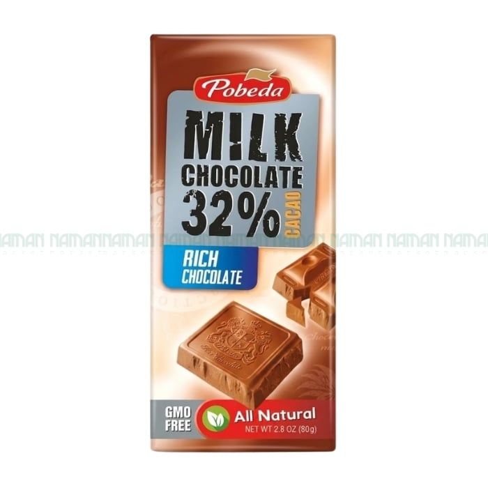 Sô Cô La Sữa 32% Ca Cao Pobeda 80G