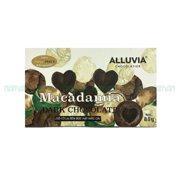 Chocolate Đen Phủ Hạt Macca Alluvia 88G