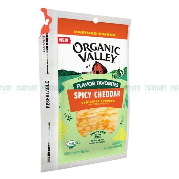 Phô Mai Cheddar Hữu Cơ Cắt Lát Vị Cay Organic Valley 170G