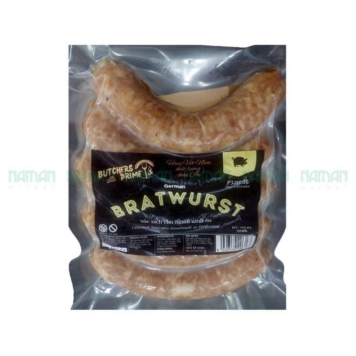 Xúc Xích Đức Bratwurst Đông Lạnh Butchers Prime 500G