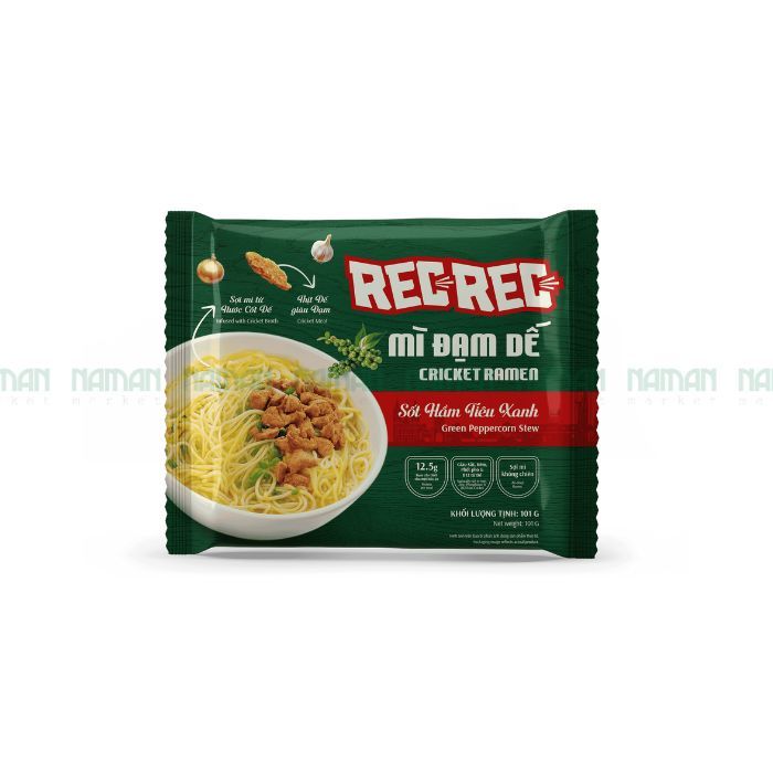 Mì Ramen Ăn Liền Dế Sốt Tiêu Xanh Rec Rec 101G