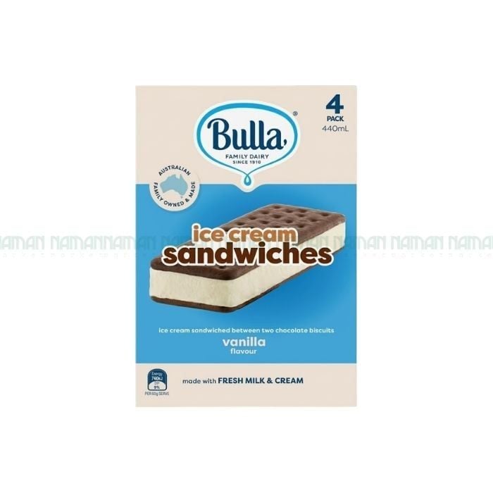 Sandwich Vanilla Ice Cream Bulla 4Pcs 260G