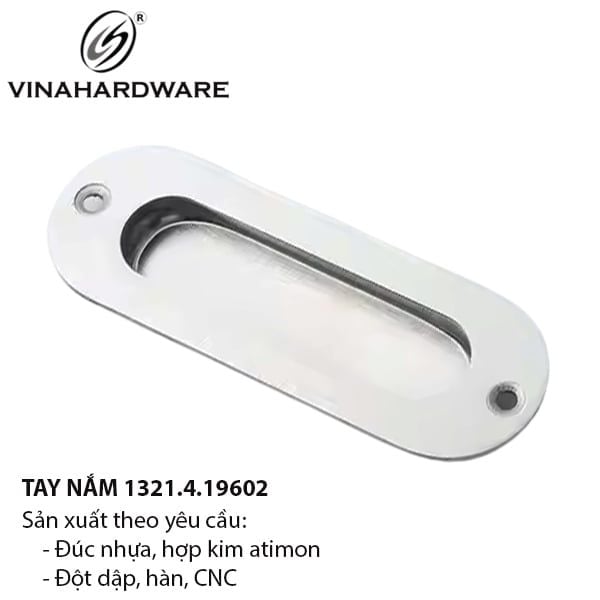 Tay Nắm Âm Inox 201 – Tâm Vít 96 mm – Mã 1321.4.19602