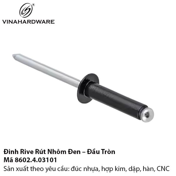 Đinh Tán Mù Nhôm Đen – Lõi Thép – Mã 8602.4.03101