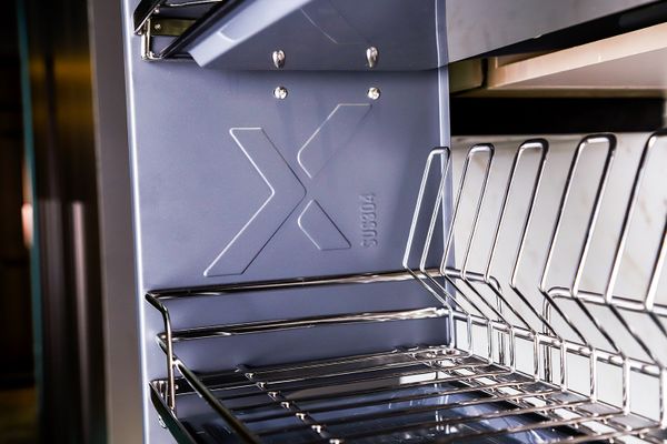 Giá bát đĩa nâng hạ 2 tầng nan Oval SUS304 Grandx Moonlight XL.60M