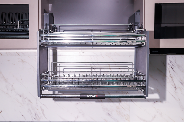 Giá bát đĩa nâng hạ 2 tầng nan Dẹt Grandx Sirius XL.60S