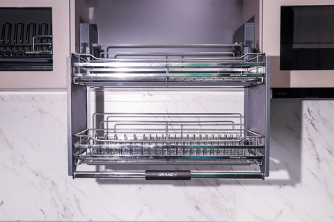 Giá bát đĩa nâng hạ 2 tầng nan Dẹt Grandx Sirius XL.60S