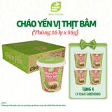  Thùng 16 Cháo yến Green Bird vị thịt bằm - Ly 55g 