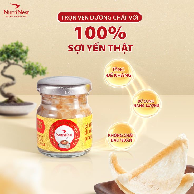 Nước Yến Sào Nguyên Chất Chưng Đường Phèn 42g - Lốc 6 hũ