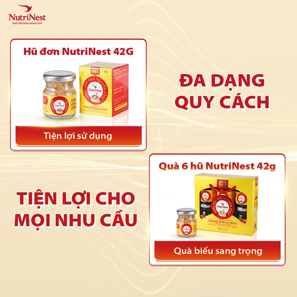 Nước Yến Sào Nguyên Chất Chưng Đường Phèn 42g - Lốc 6 hũ