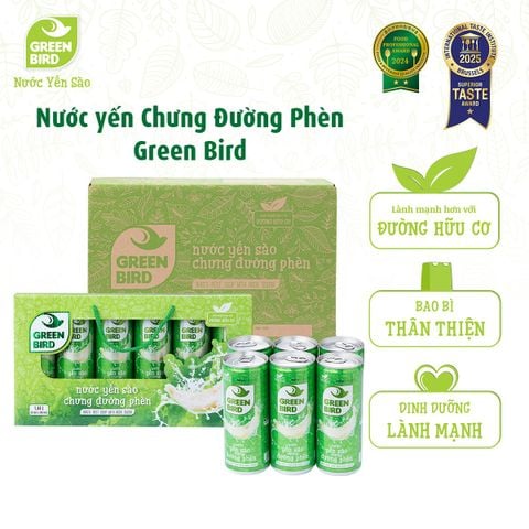 Green Bird lon đường phèn 240ml - Hộp quà 6